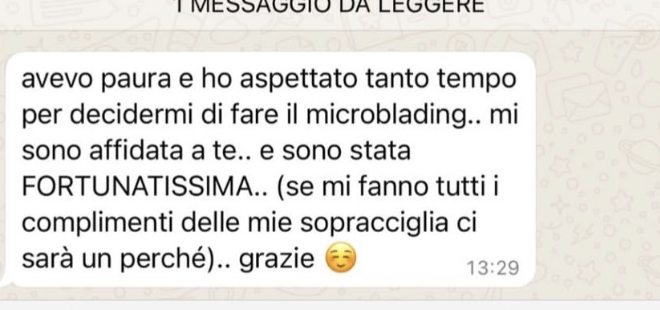 Recensione WhatsApp: paura iniziale e complimenti dopo il microblading