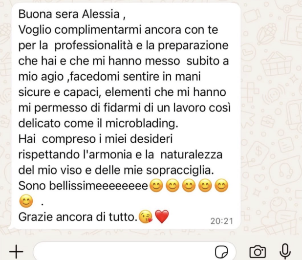 Recensione WhatsApp: professionalità e naturalezza delle sopracciglia